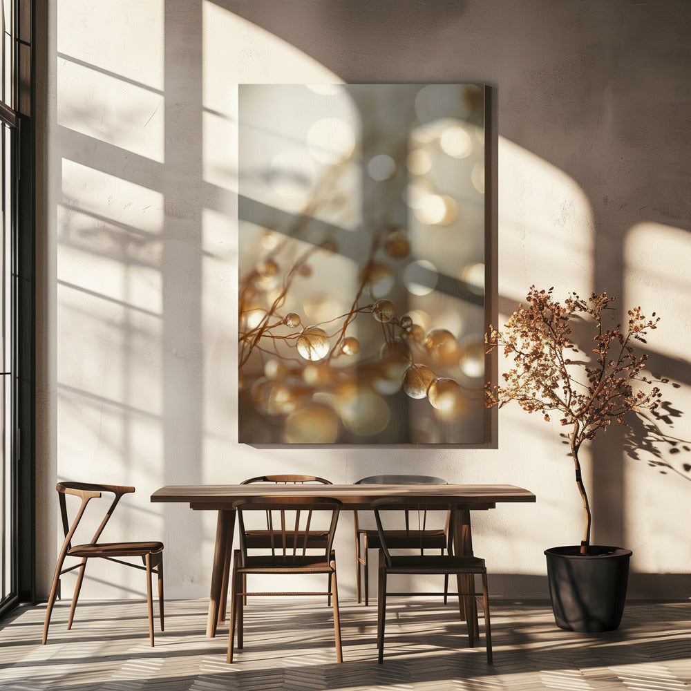 Golden Glow Tropfen | Leinwand
