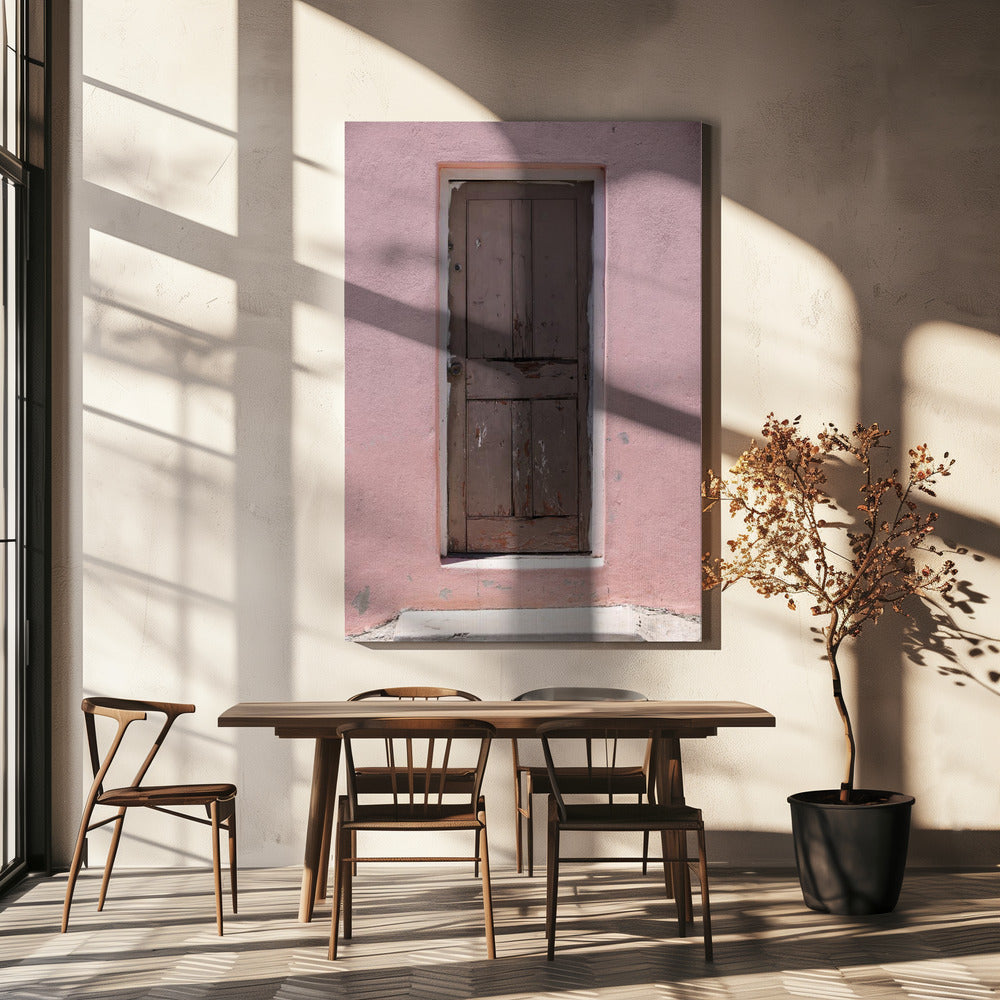 Verwitterte rosa Tür | Leinwand