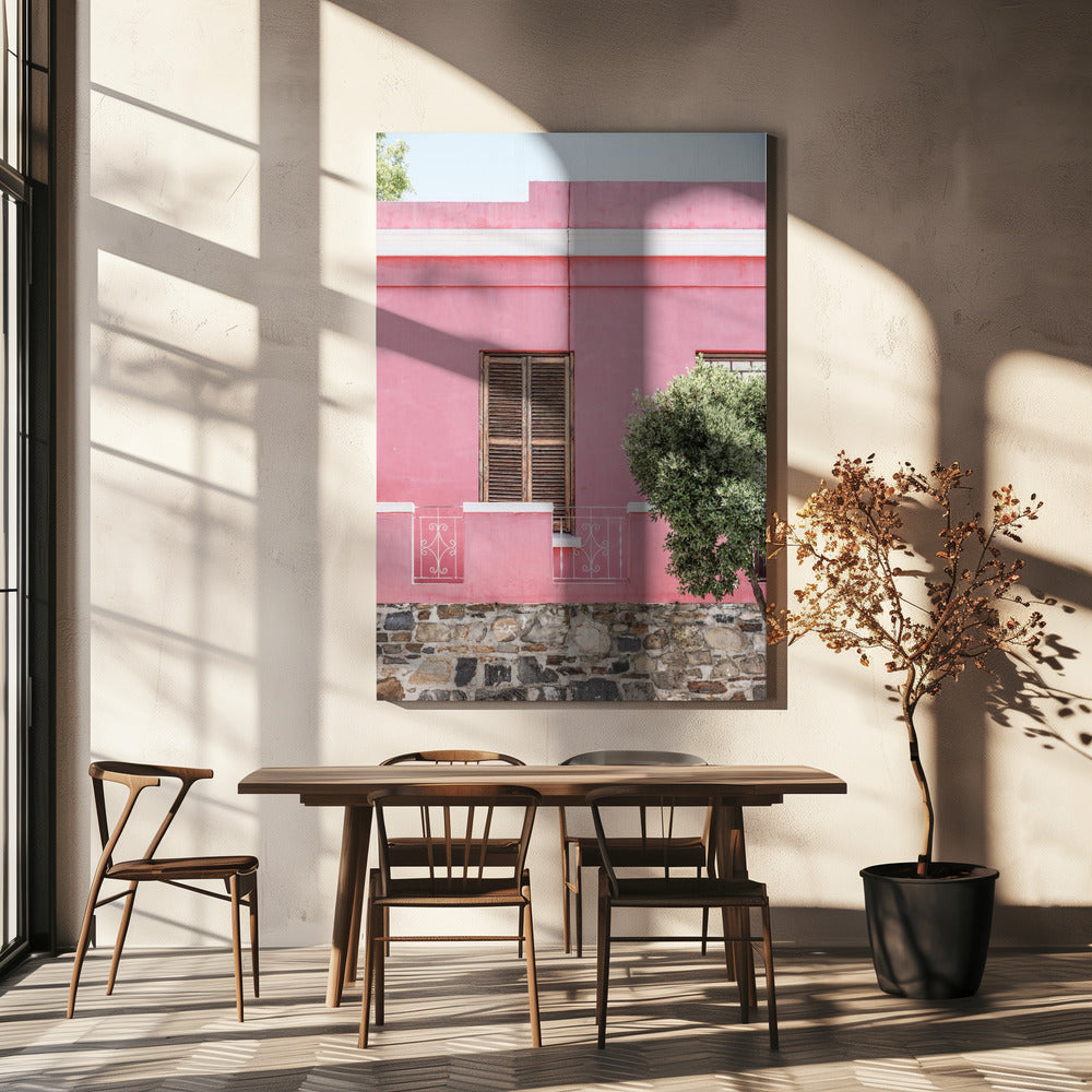 Rosa Fassade Gelassenheit | Leinwand
