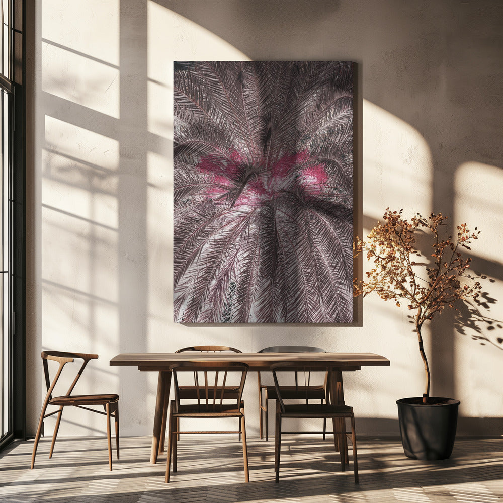 Lebendige Darstellung von Palmblättern | Leinwand
