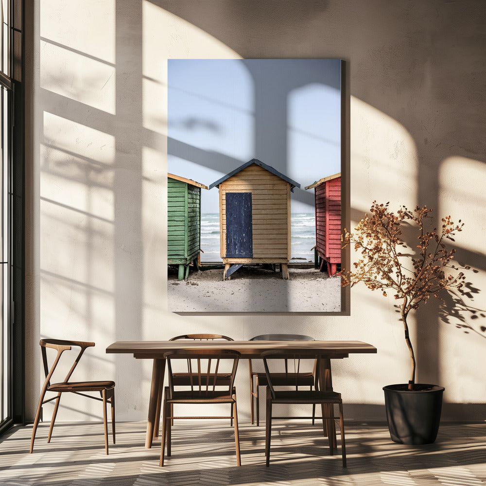 Bunte Strandhütten | Leinwand
