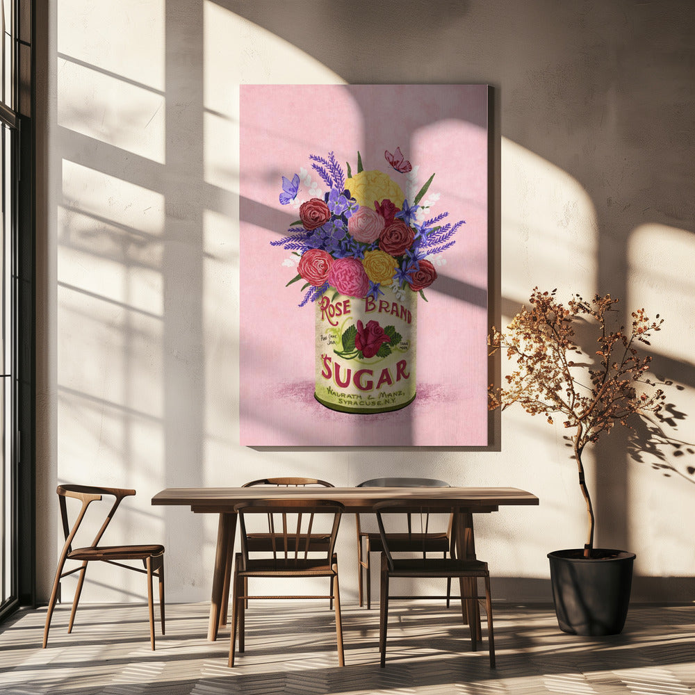 Blumen in einer Vintage-Dose | Leinwand