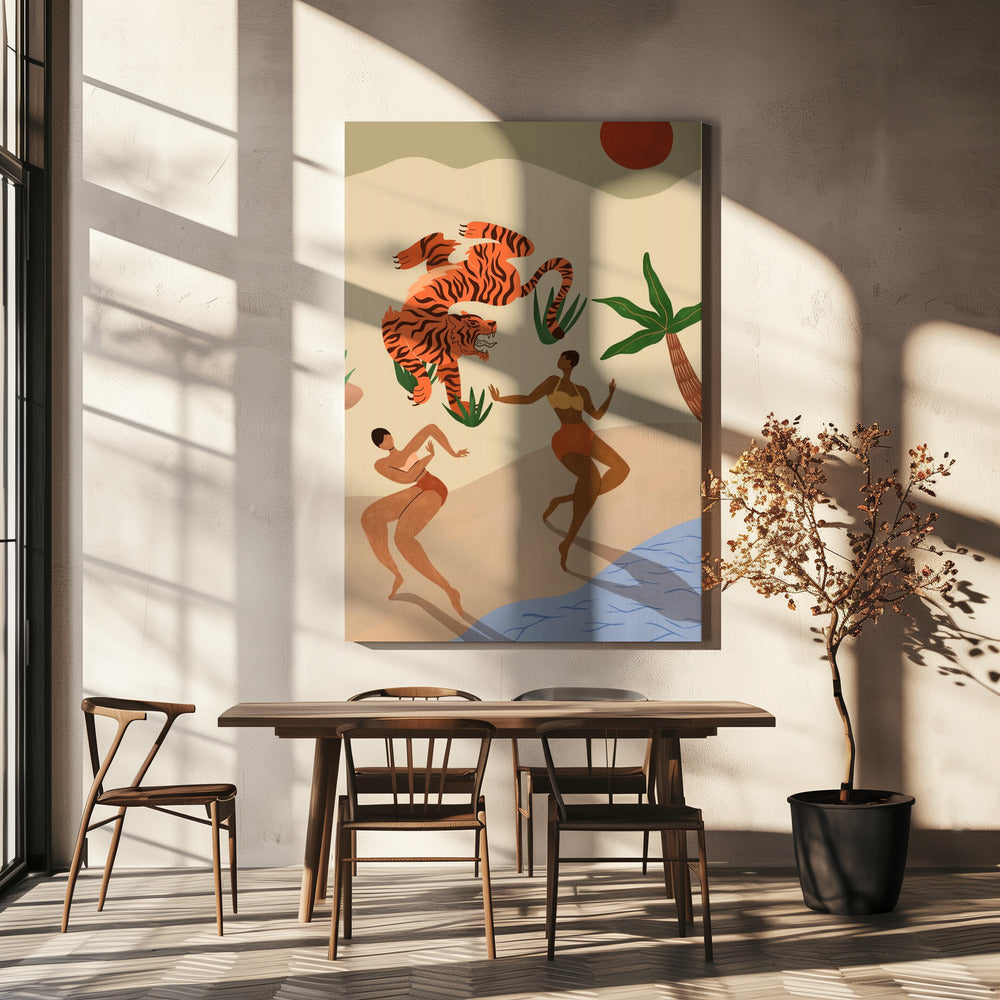 Tanzender Tiger | Leinwand