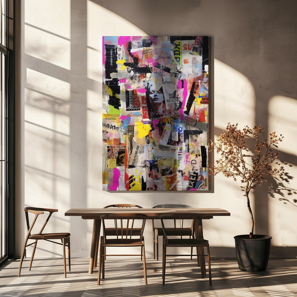 Lebendige Collage Echoes | Leinwand