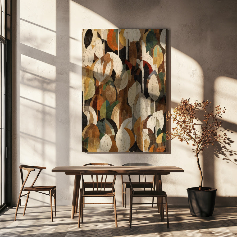 Mosaik Wald Lebendigkeit | Leinwand