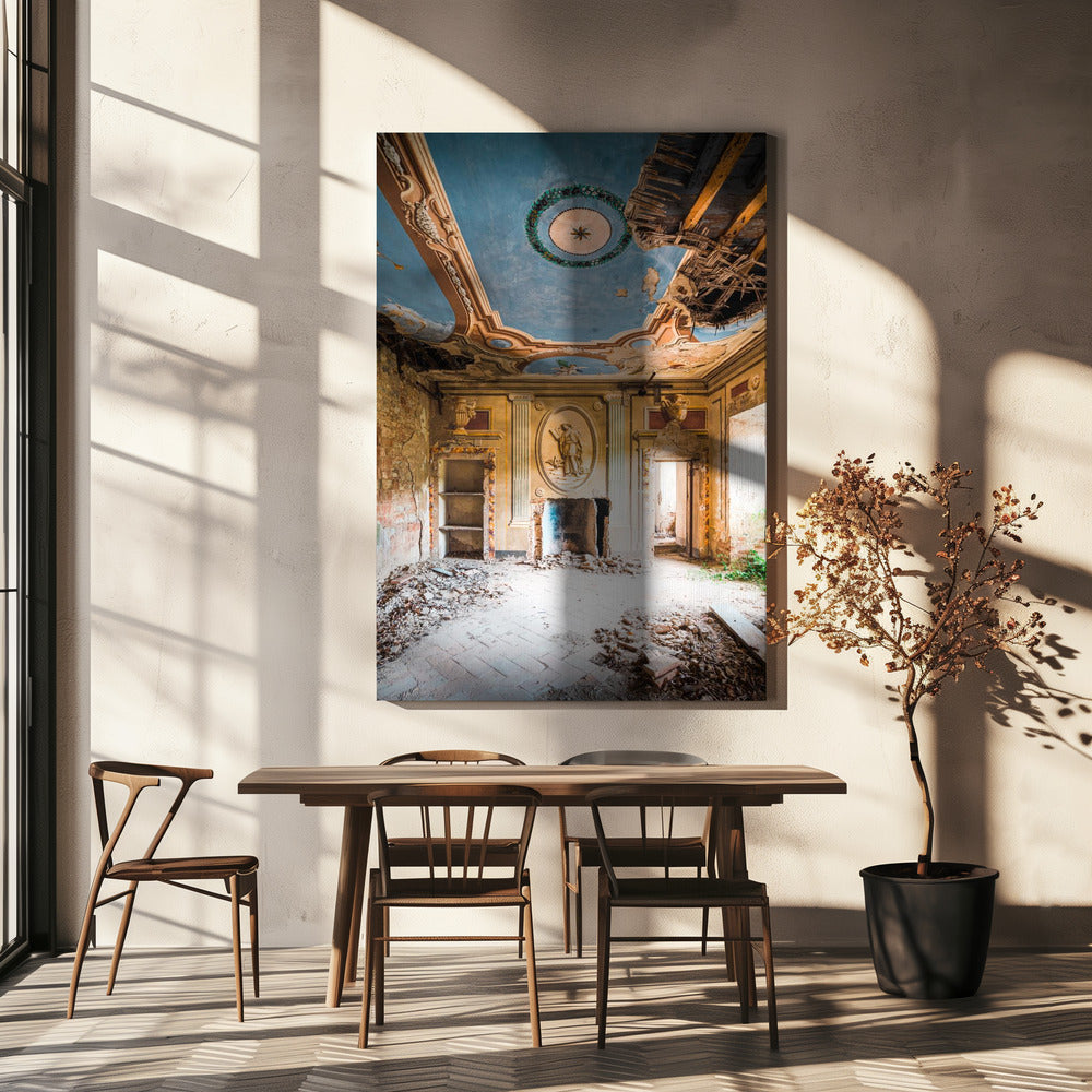 Verlassene Villa mit Fresko | Leinwand