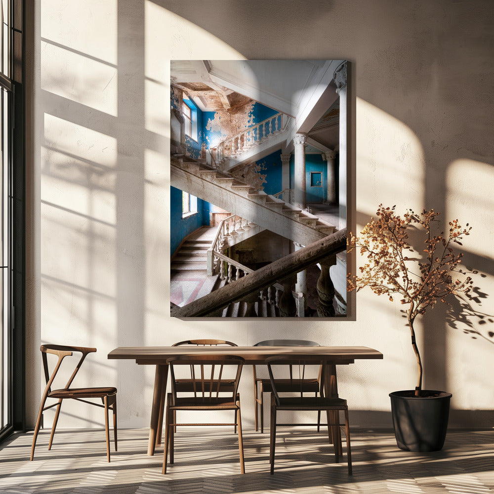 Blaue Treppe | Leinwand