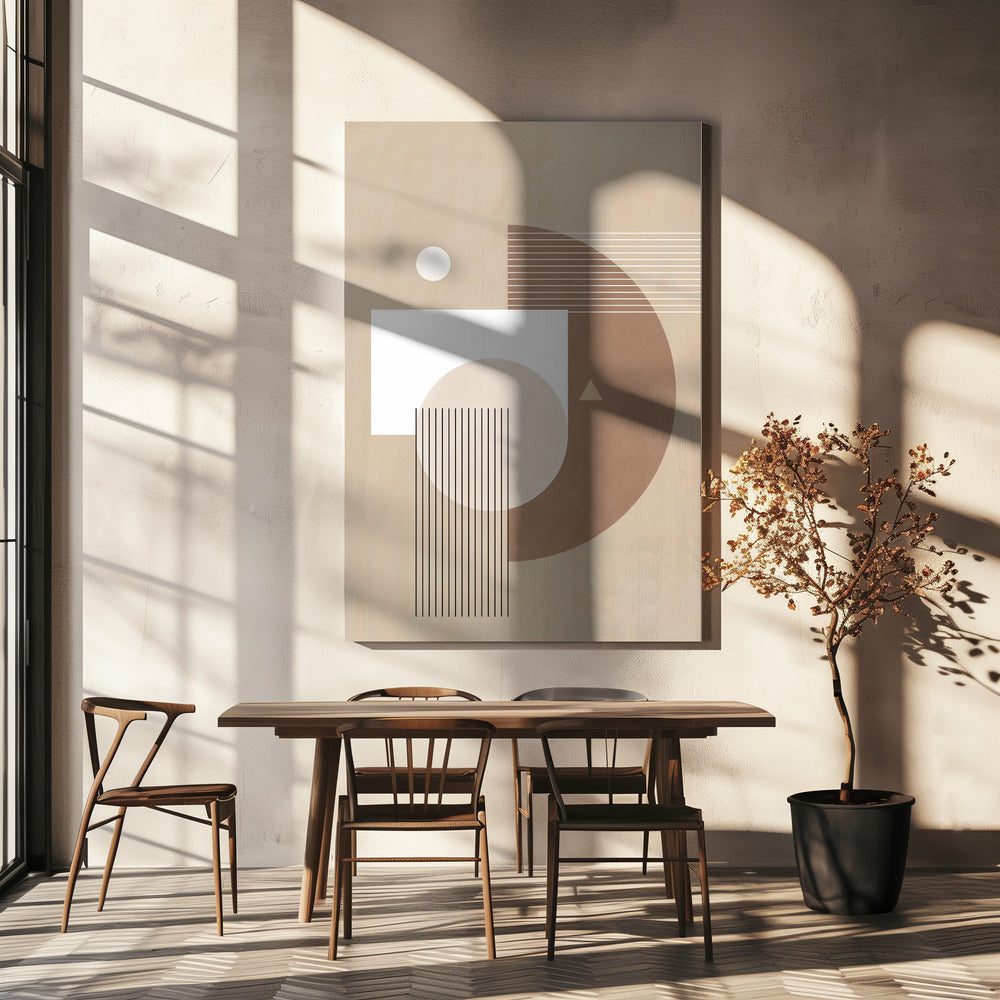 Neutral Semicircles Poster | Canvas