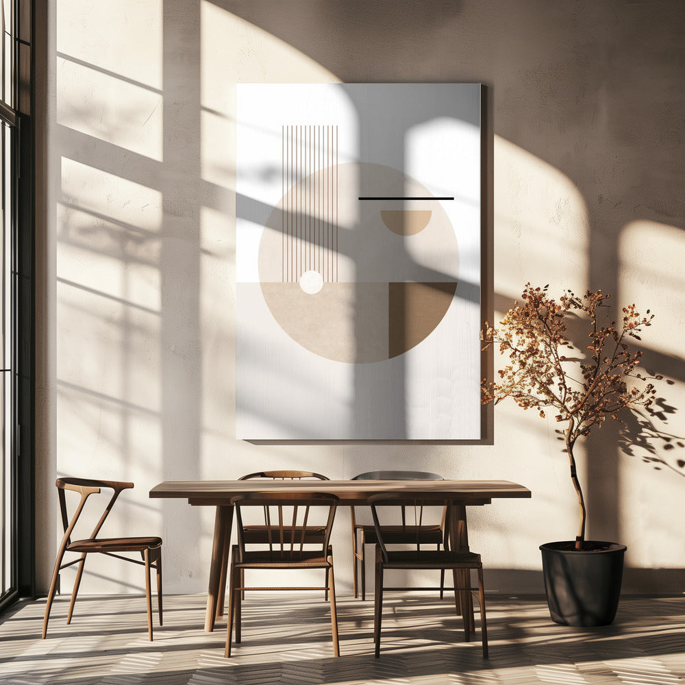 Neutral Semicircles Poster | Canvas