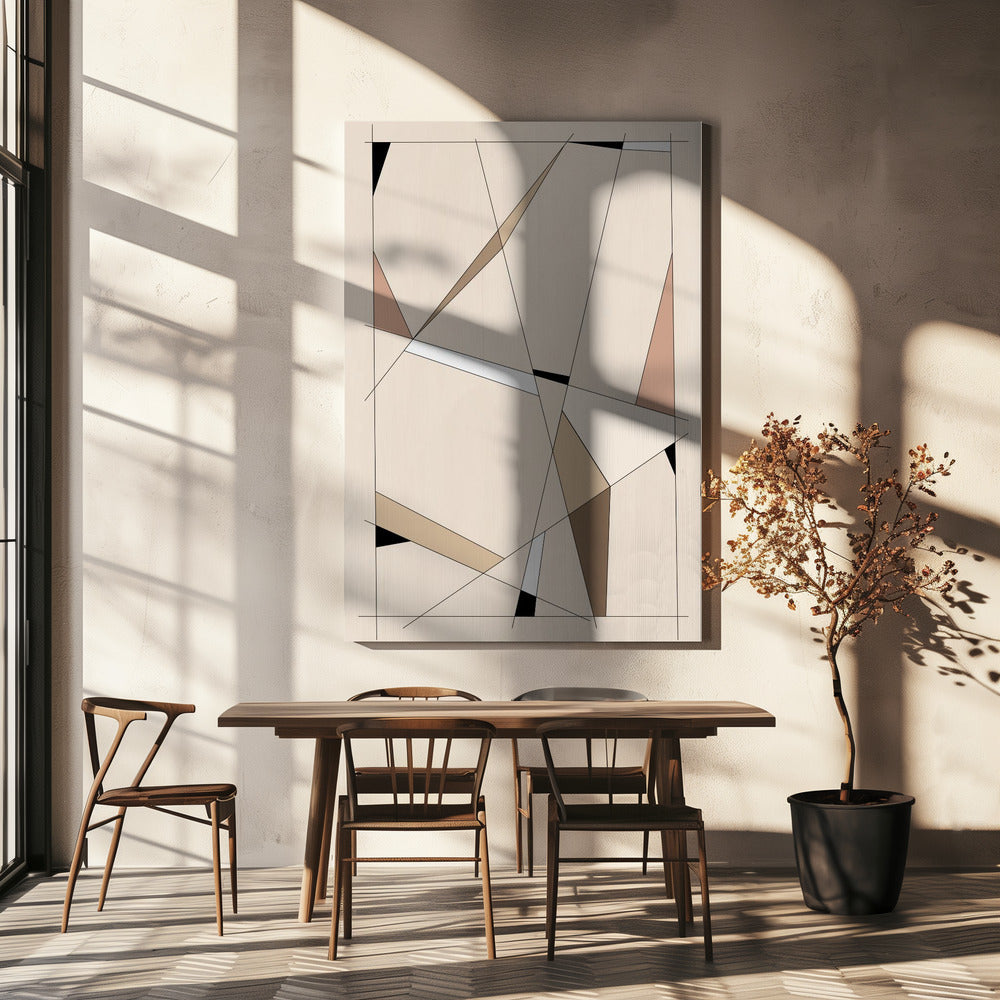 Geometrische Beige Kunst | Leinwand