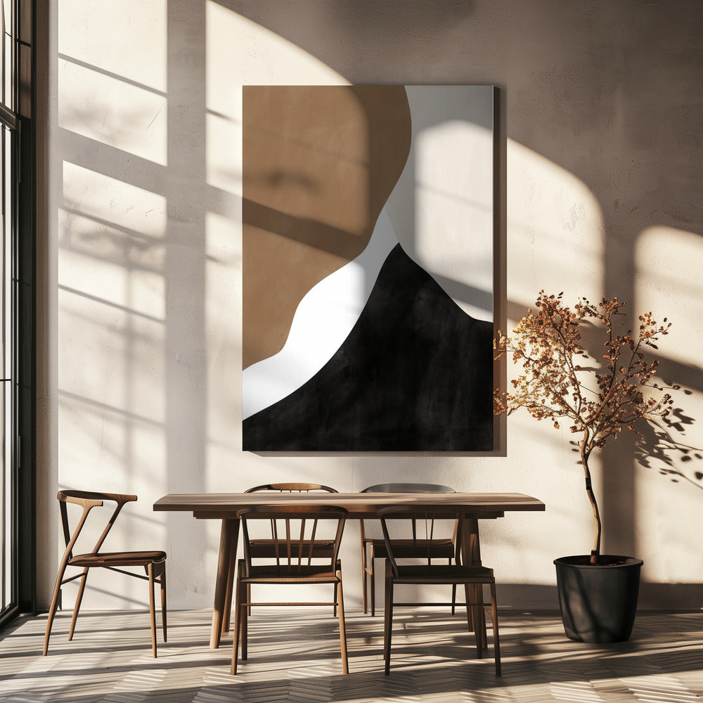 Abstrakte beige und braune Kunst | Leinwand