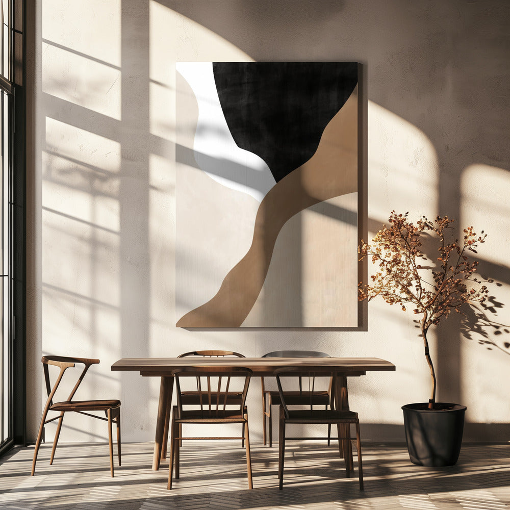 Abstrakte beige und braune Kunst | Leinwand