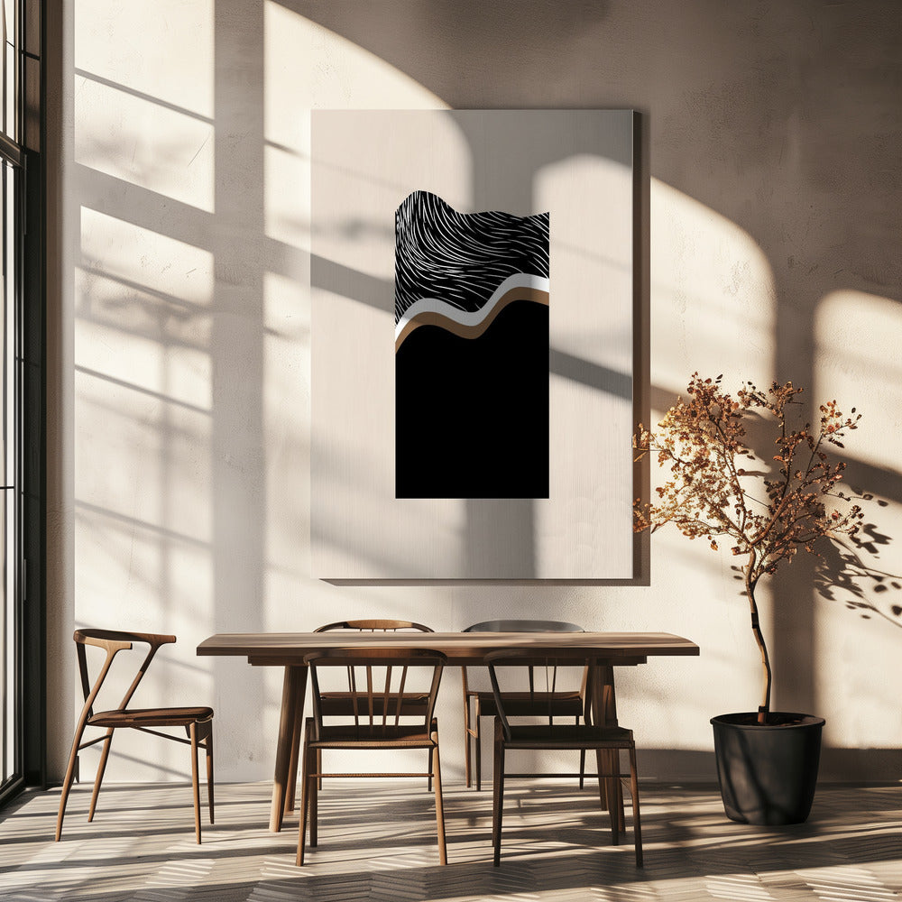 Monochrome Wellen | Leinwand