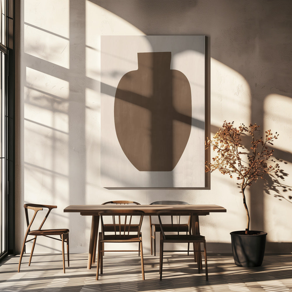 Brown Silhouette of a Vase | Canvas