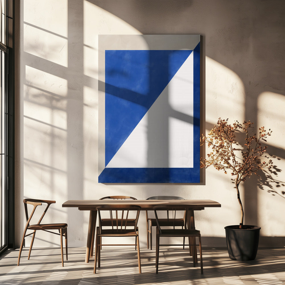 Blaues geometrisches Spiel | Leinwand