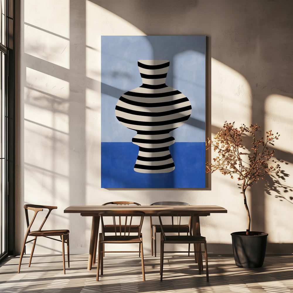 Gestreifte Vase Illusion | Leinwand