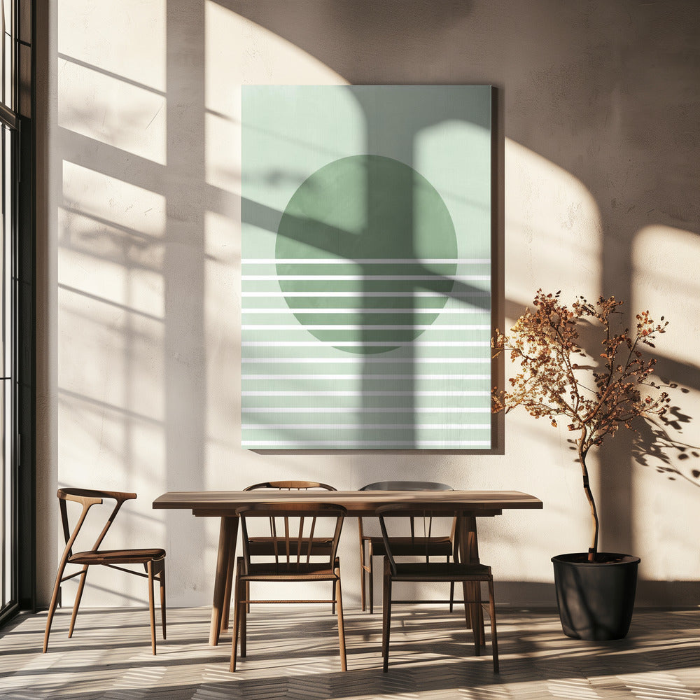 Green Horizon Lines | Canvas