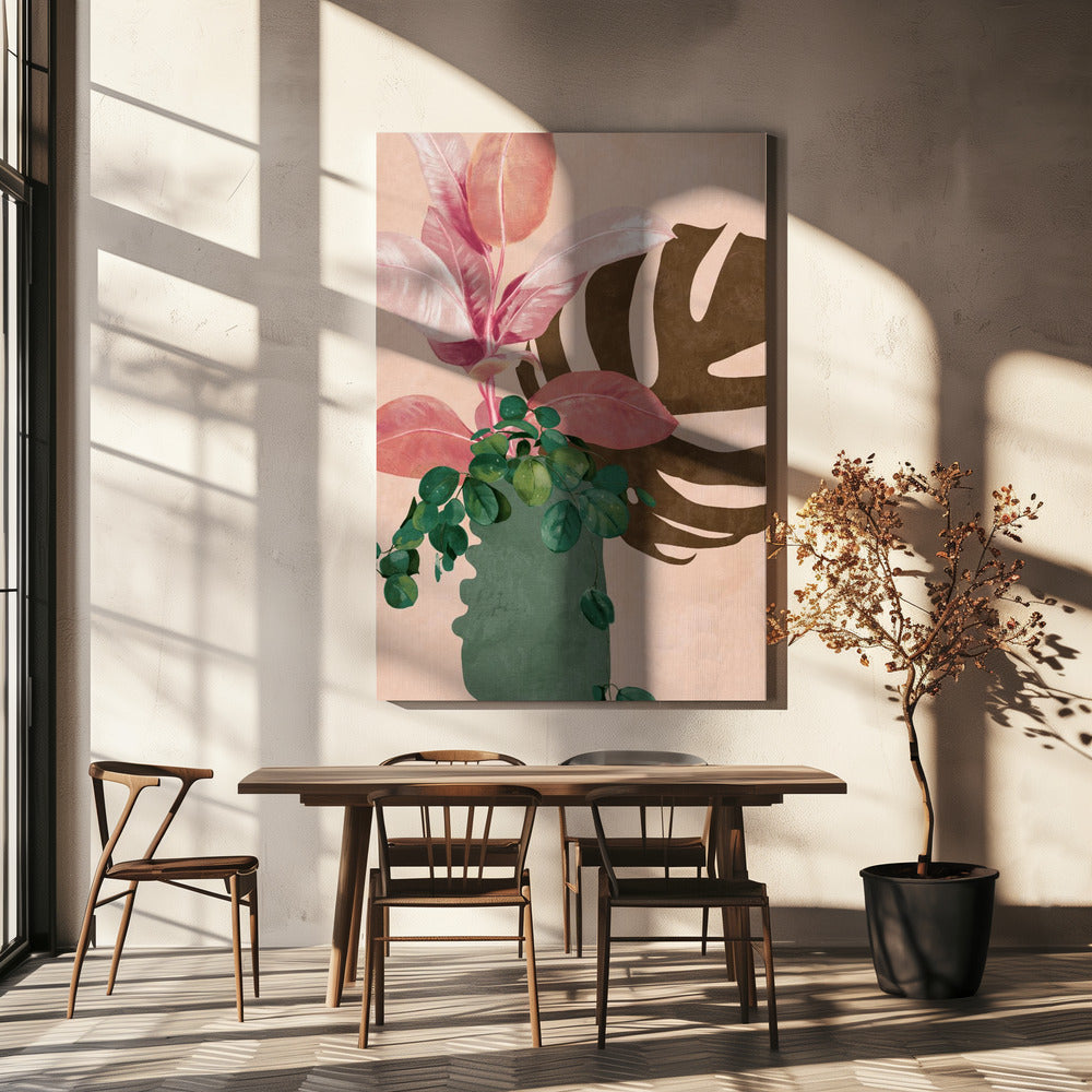 Leaves More 6 Pink | Canvas