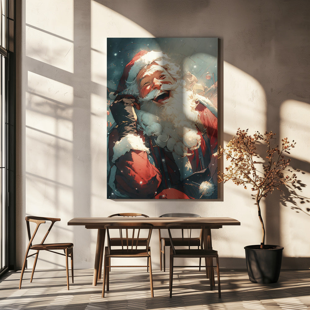 Fröhlicher Weihnachtsmannruf | Leinwand