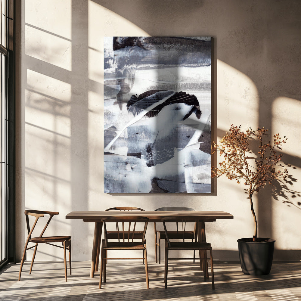 Monochrome Pinselstriche | Leinwand