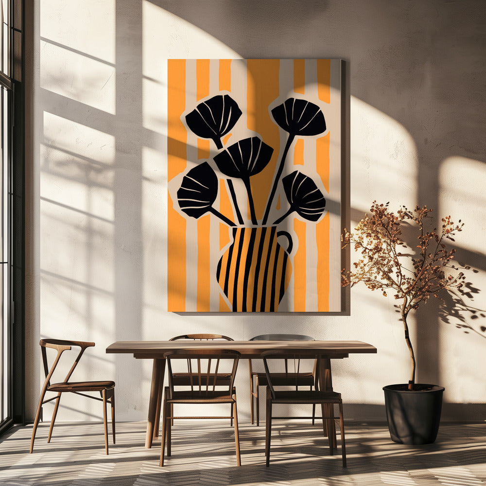 Kräftige Blumenstreifen | Leinwand