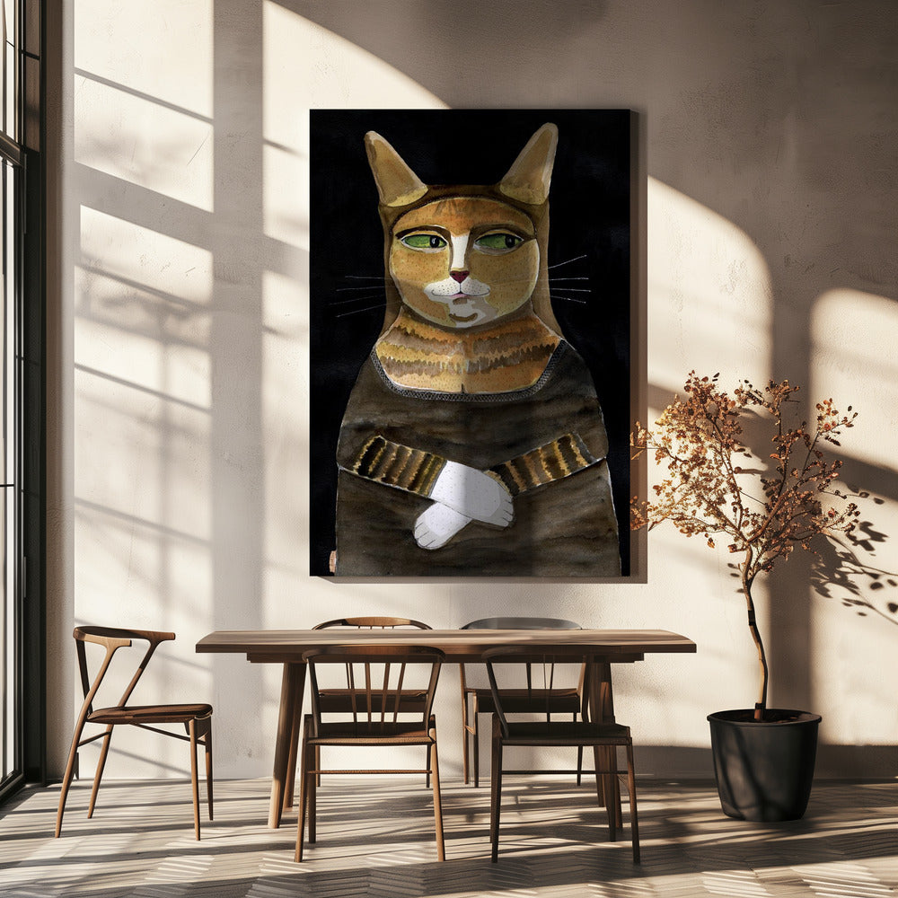Mona Lisa Katze Lustige Katze Humor Ingwer Orange Katze | Leinwand