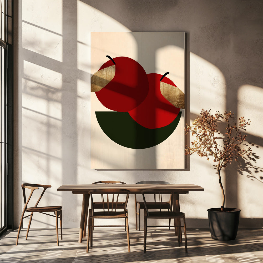 Zwei rote Äpfel | Leinwand