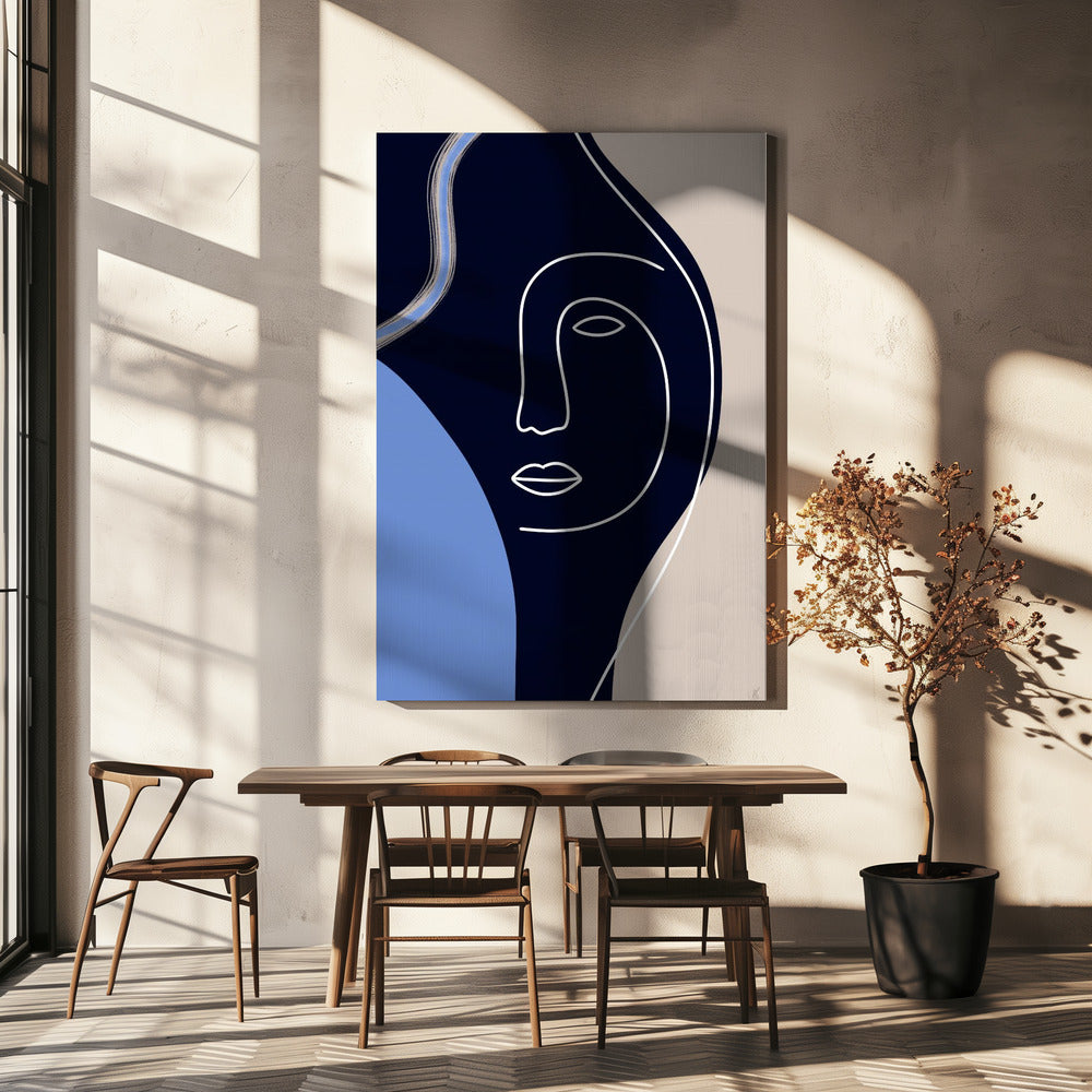 Line Art Gesicht | Leinwand