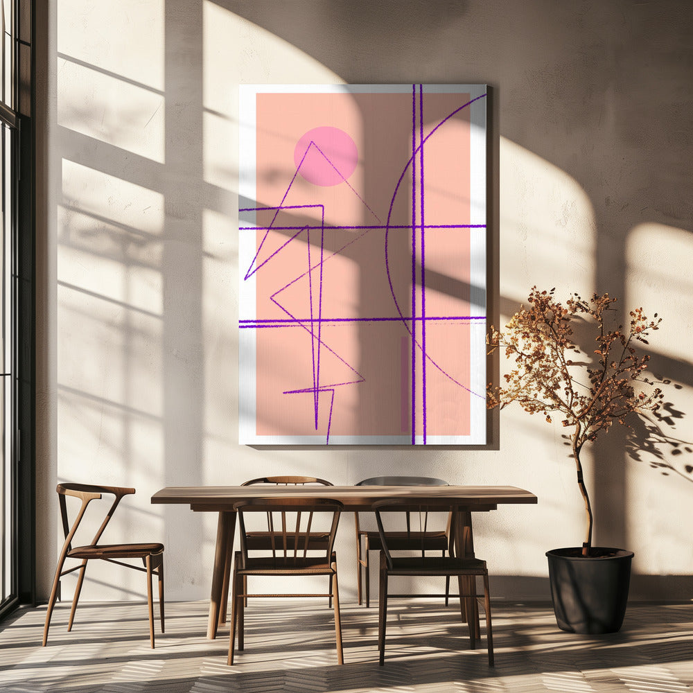 Rosa Geometrischer Tanz | Leinwand