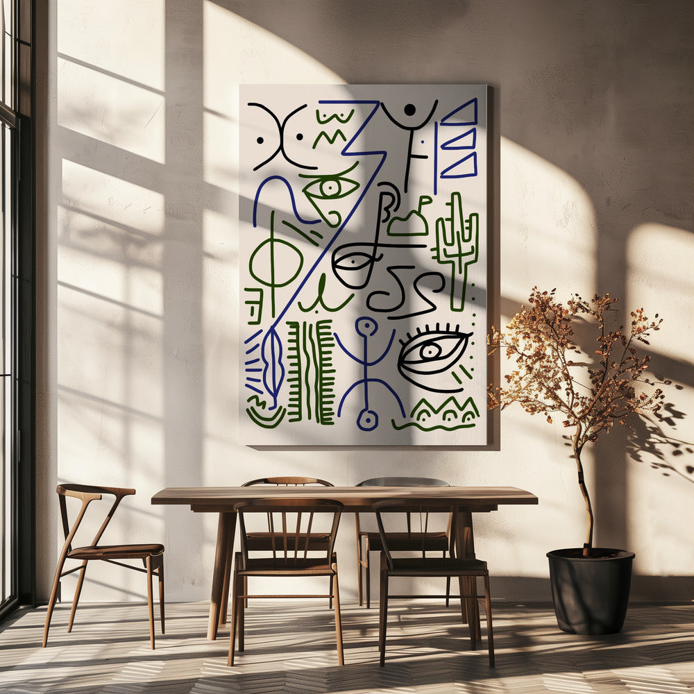 Line Art Bizarre Village Symbol | Canvas