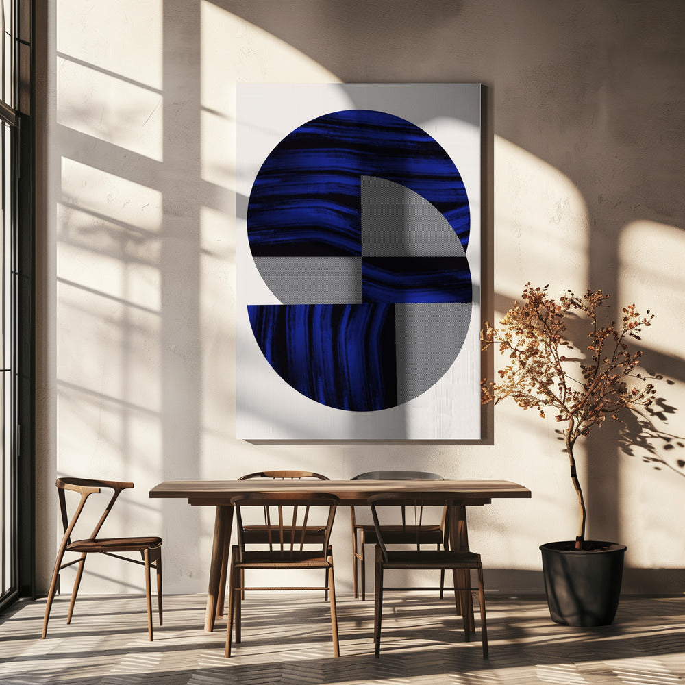 Skandinavisch in Blau und Schwarz 2 | Leinwand