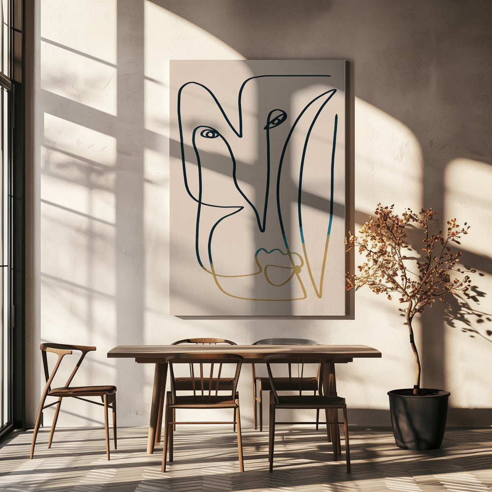 Line Art Gesicht | Leinwand