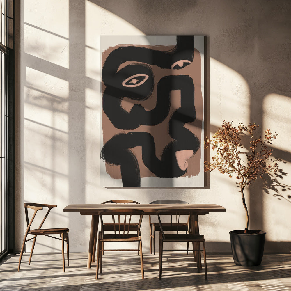 Abstraktes Schwarzes Portrait | Leinwand