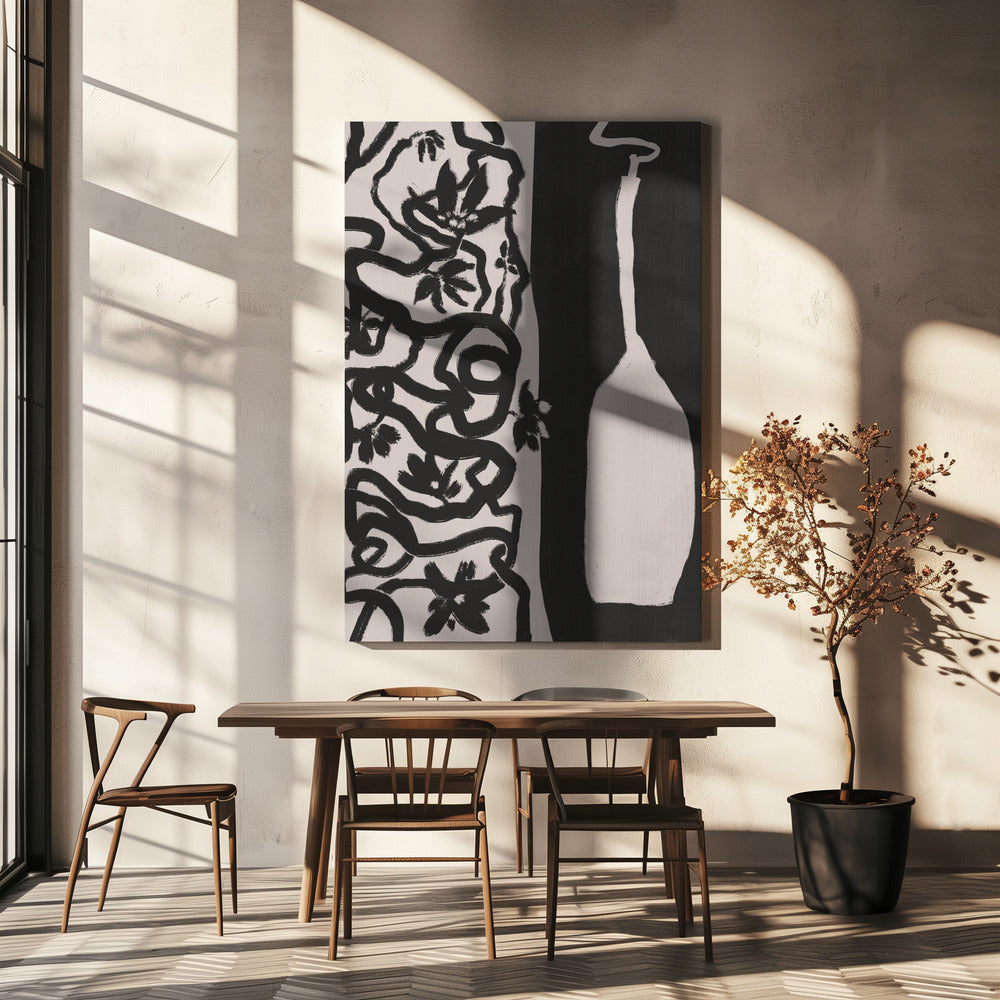 Weinrebe und Vase | Leinwand
