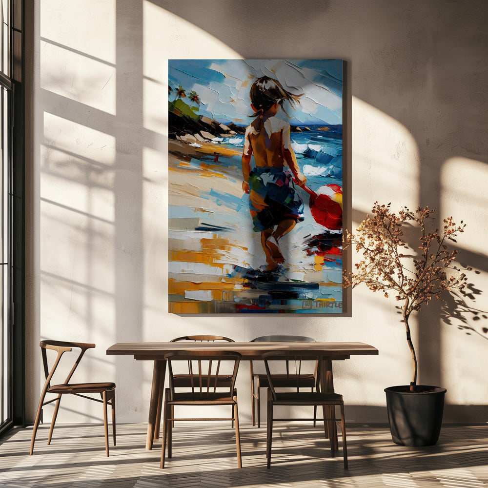 Junge am Strand | Leinwand
