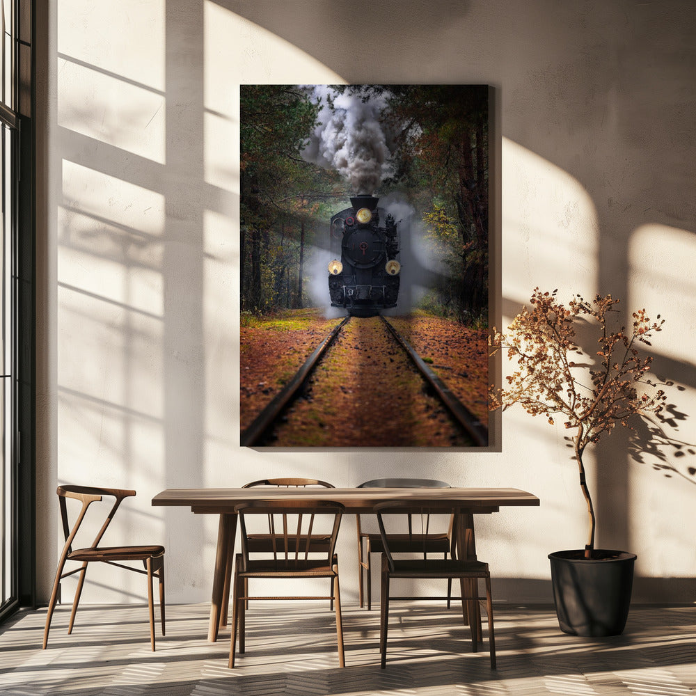 Durch den Herbstwald | Leinwand