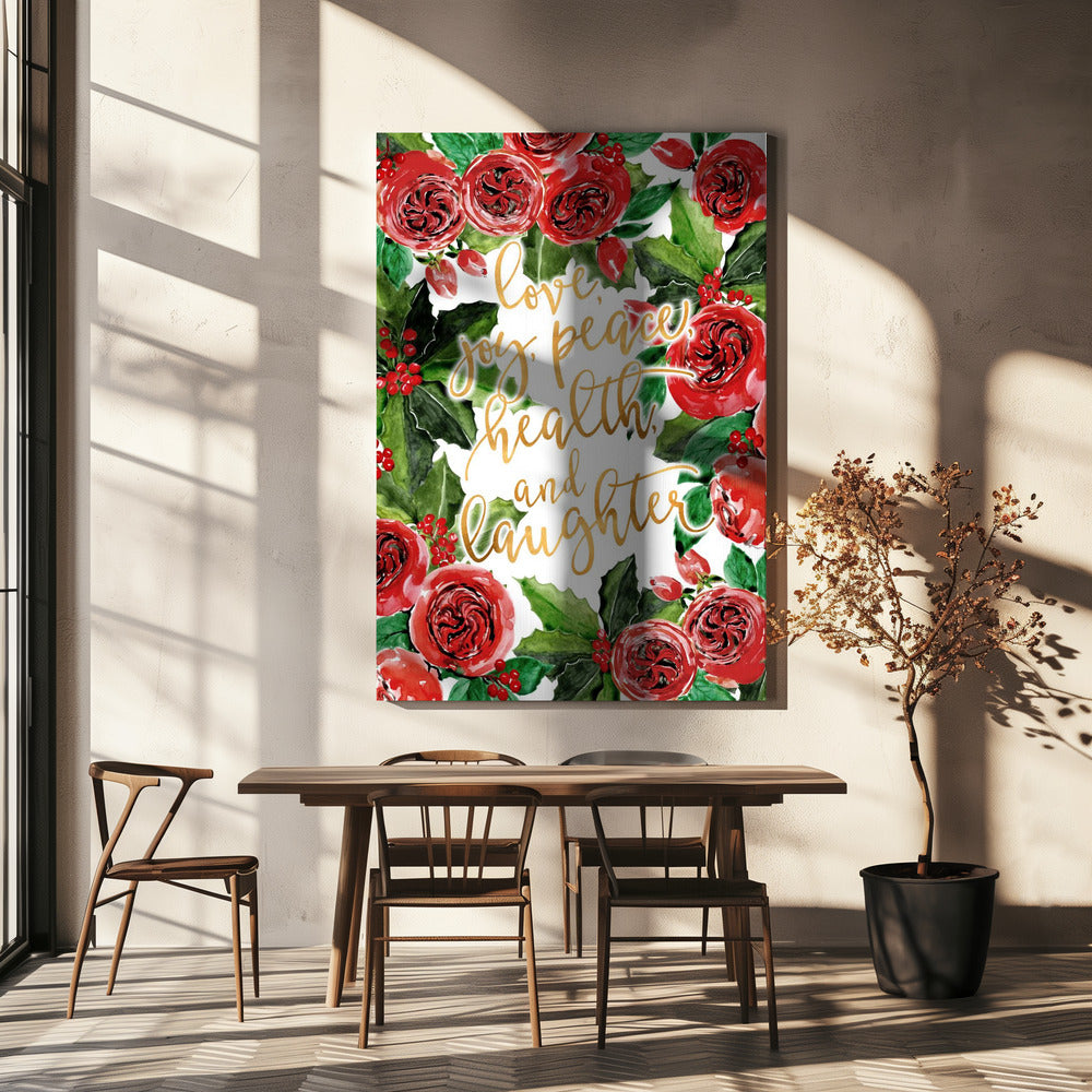 Beste Wünsche Urlaub rote Rosen | Leinwand