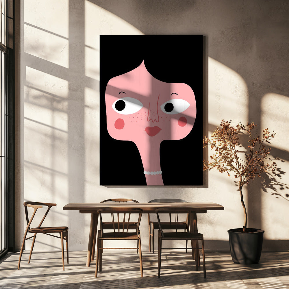 Schrulliges rosa Gesicht | Leinwand
