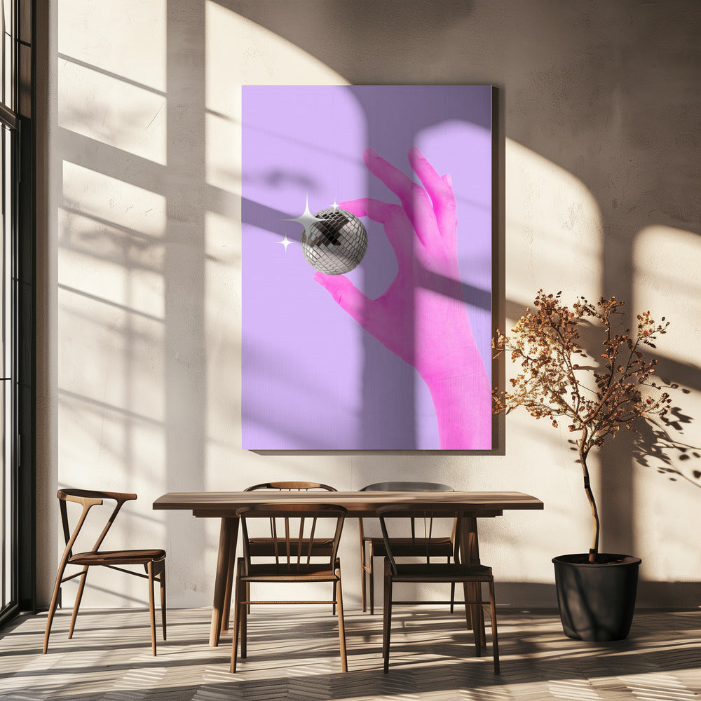 Rosa Leuchtkugel | Leinwand