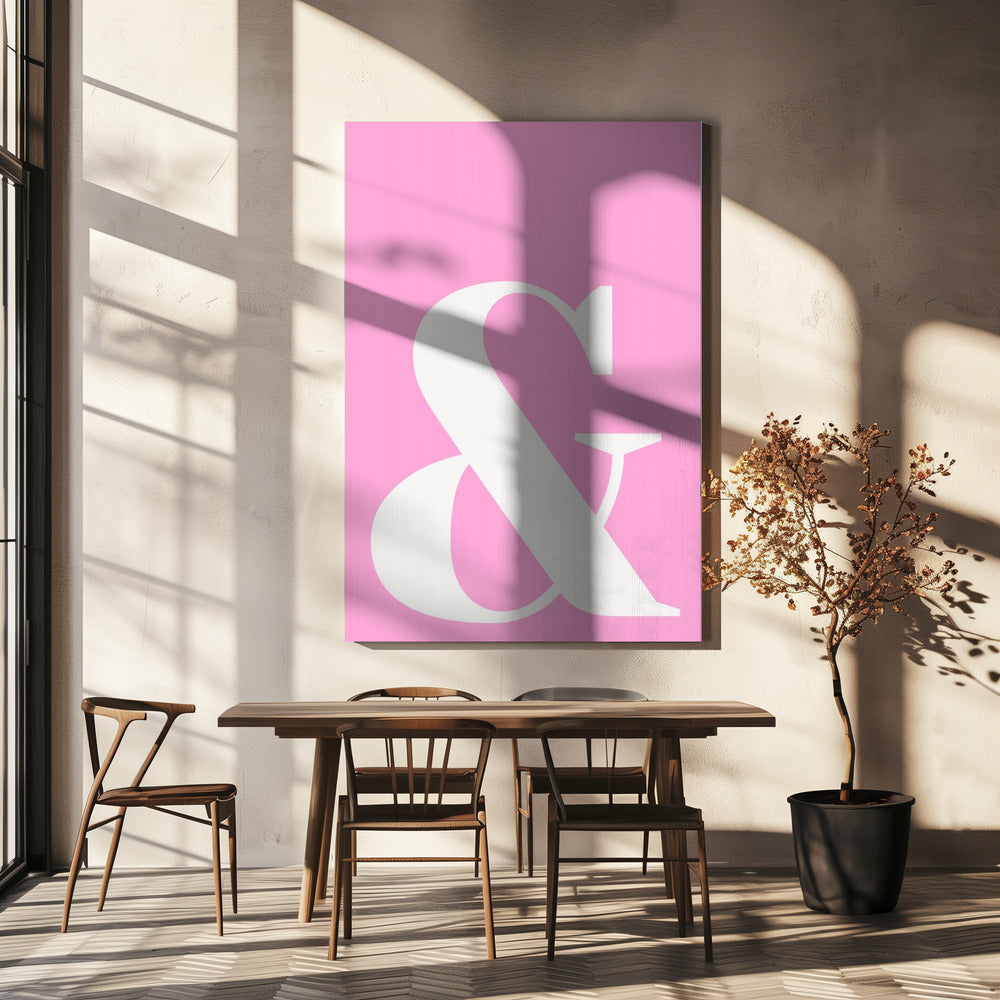 Rosa Ampersand-Anhänger | Leinwand