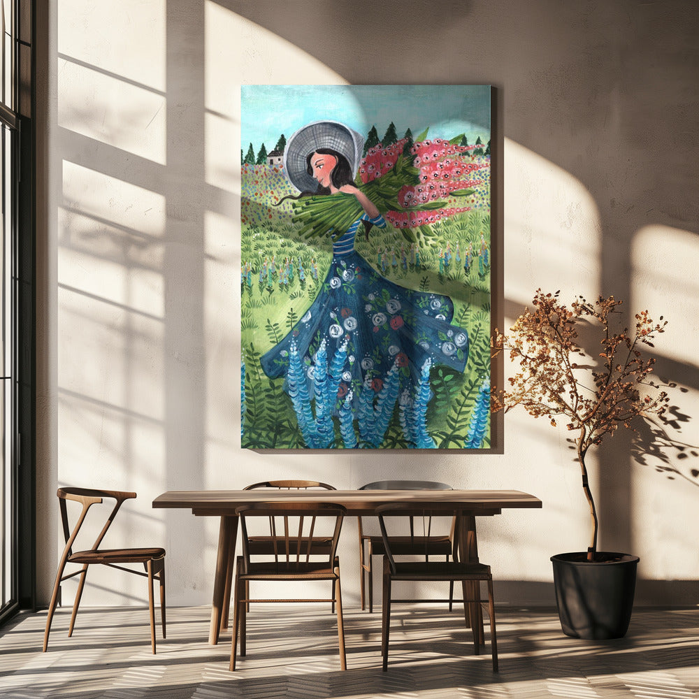 Spaziergang mit Feldblumen | Leinwand