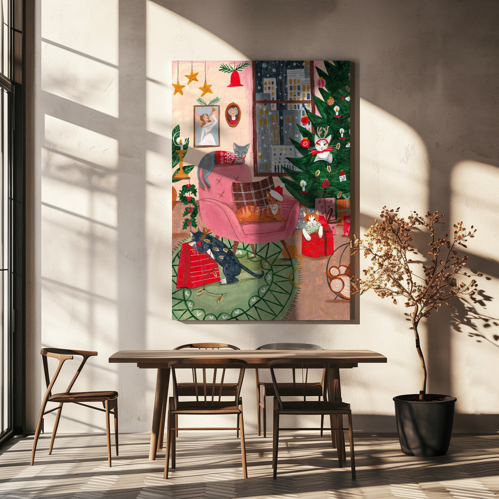 Christmas Cats in NY | Canvas