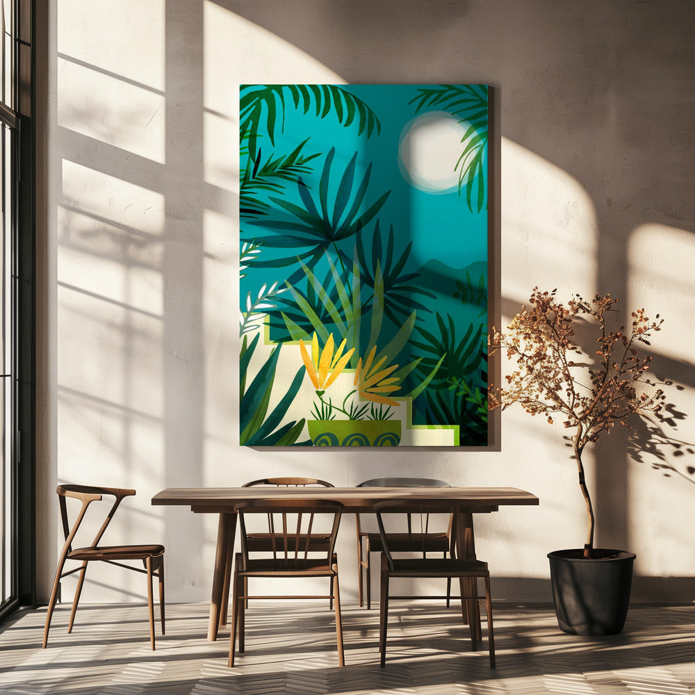 Rainforest With Moonlight | Canvas