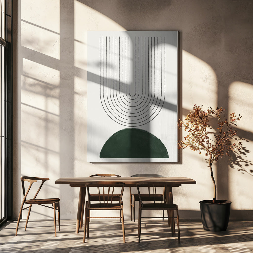 Grünes Mid Century Modern Nr. 5 | Leinwand