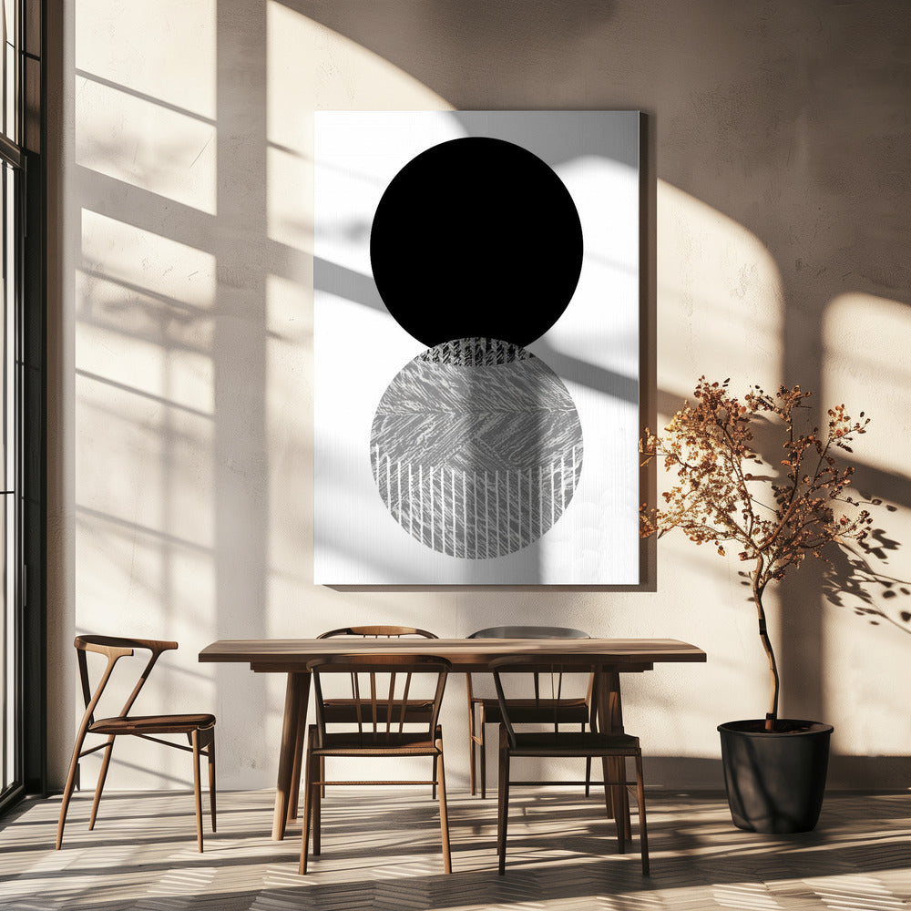 Schwarz Graue Punkte Bauhaus Nr. 2 | Leinwand