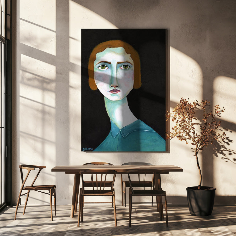Vintage Dame schaut | Leinwand
