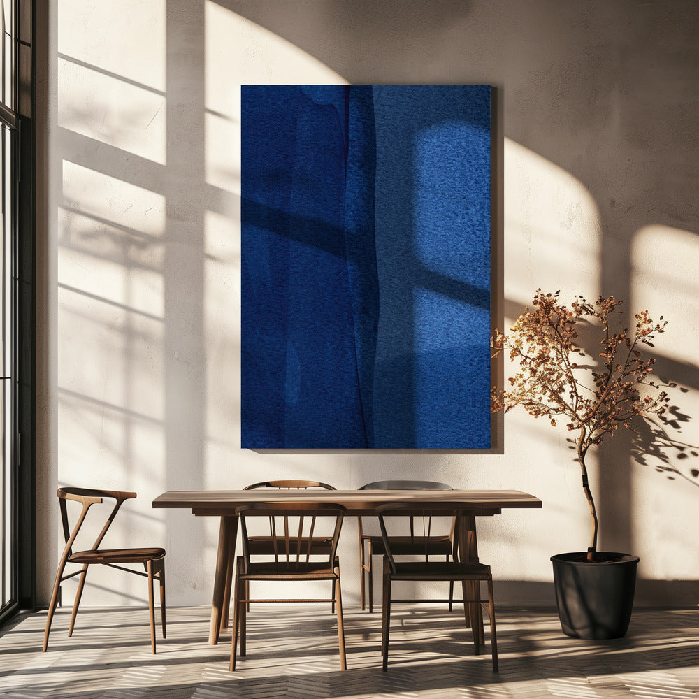 Blue Texture Flowing Vertical Lines | Canvas