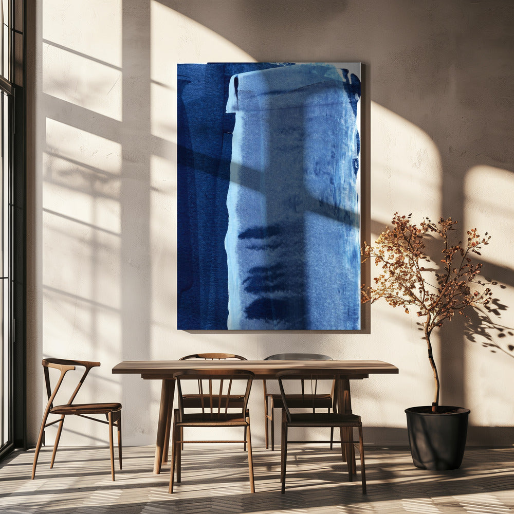 Blue Texture Flowing Vertical Lines | Canvas