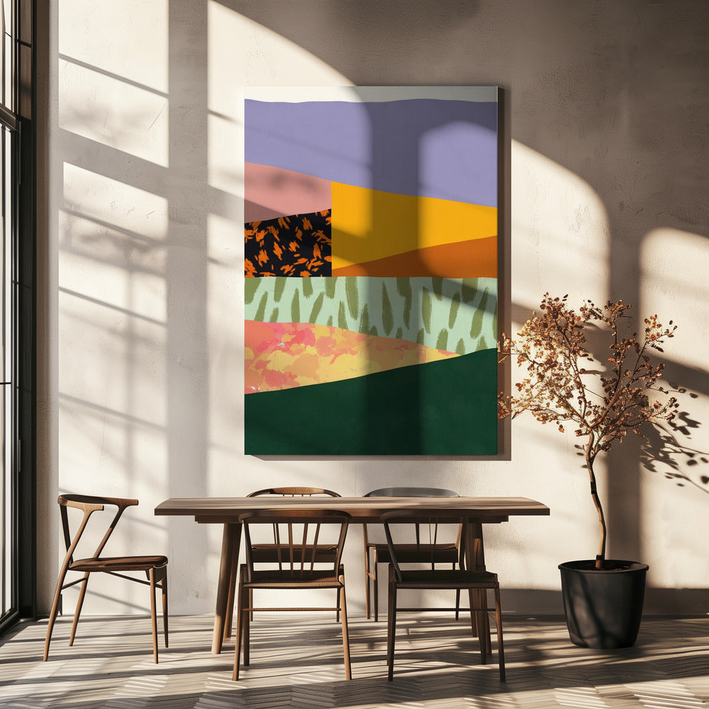 Geometrische Muster mit organischen Formen | Leinwand