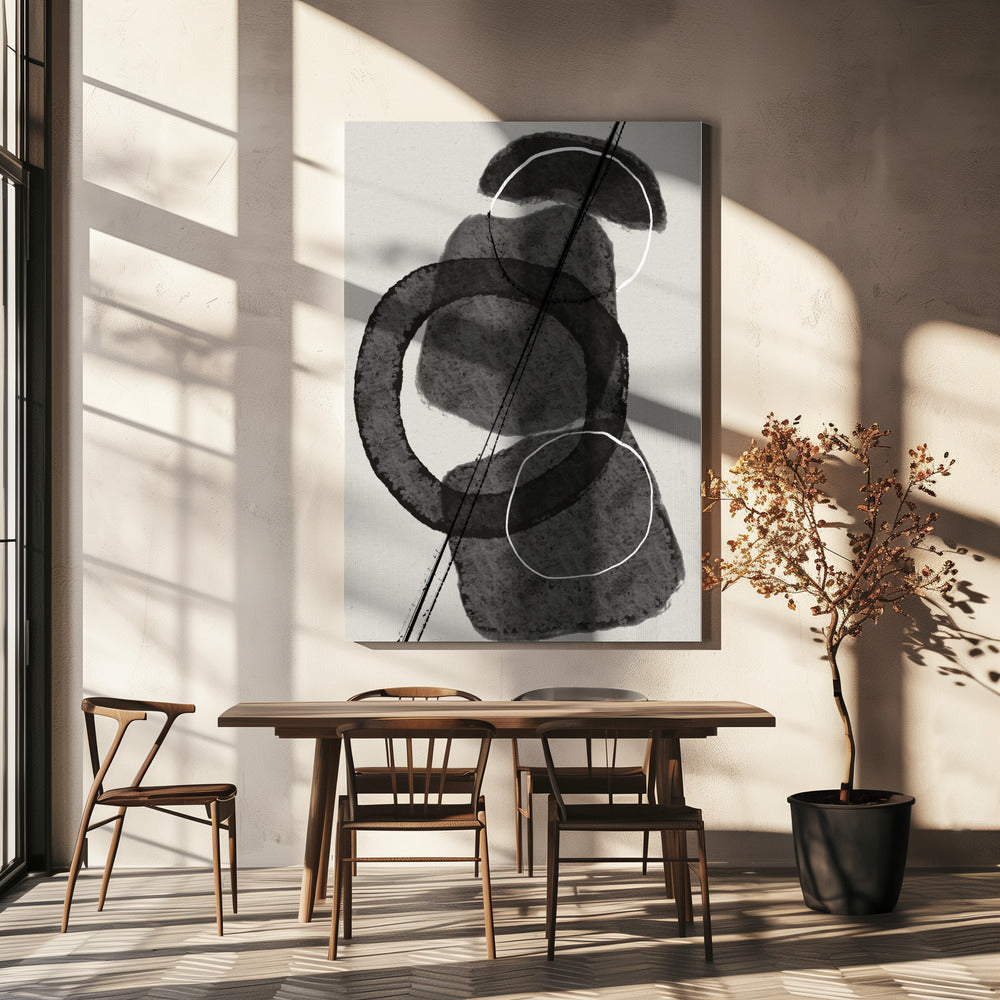 Monochrome Kreise | Leinwand